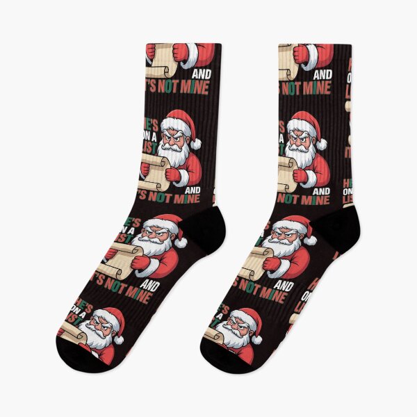 Item preview, He’s on a List and It’s Not Mine – Santa Face Christmas Humor Tee designed and sold by Redgiant87x.