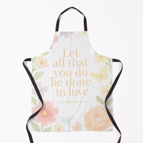 Item preview, Soft Pastel Aesthetic Floral Frame with Butterflies – 1 Corinthians 16:14 designed and sold by mariannrina.