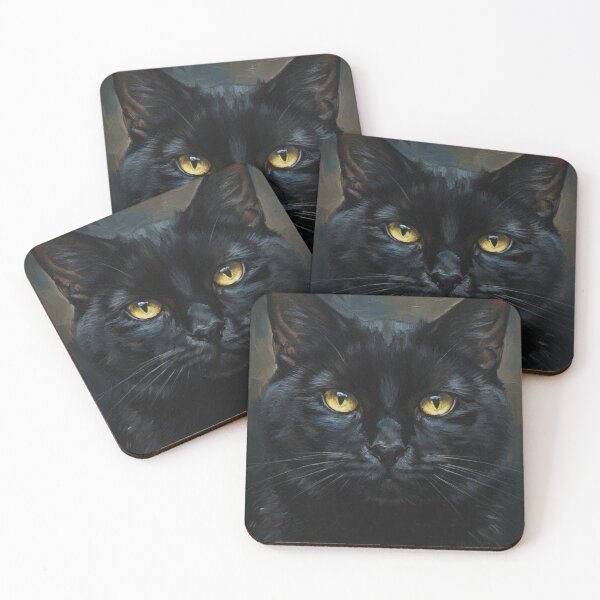 Item preview, Regal Black Cat Oil Painting Impasto Texture Wall Art designed and sold by Green Seeker.