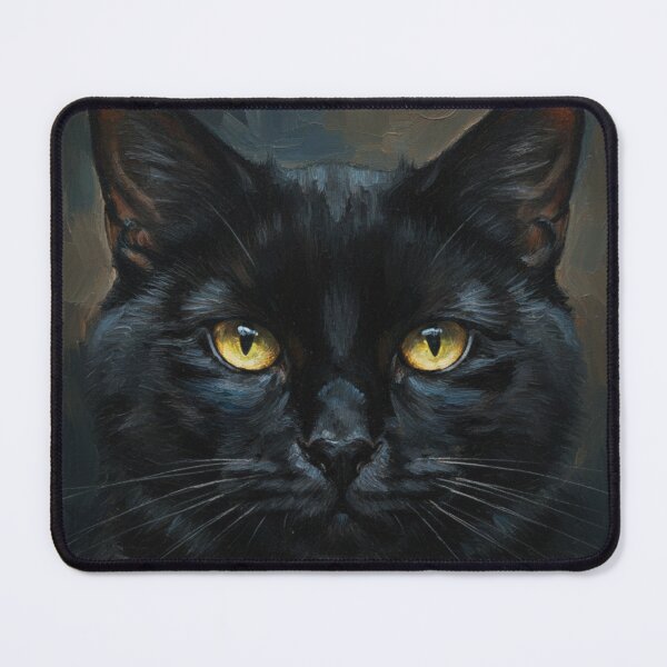 Item preview, Regal Black Cat Oil Painting Impasto Texture Wall Art designed and sold by Green Seeker.