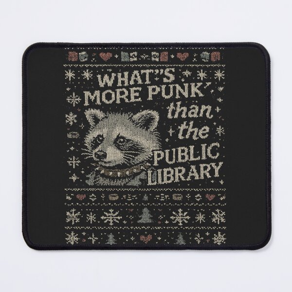 Item preview, What’s more punk than the public library, Christmas Ugly Sweatshirt, Funny Racoon Meme Holiday Sweater, Support Public Libraries shirt, feral raccoon Vintage designed and sold by Rosqzz.