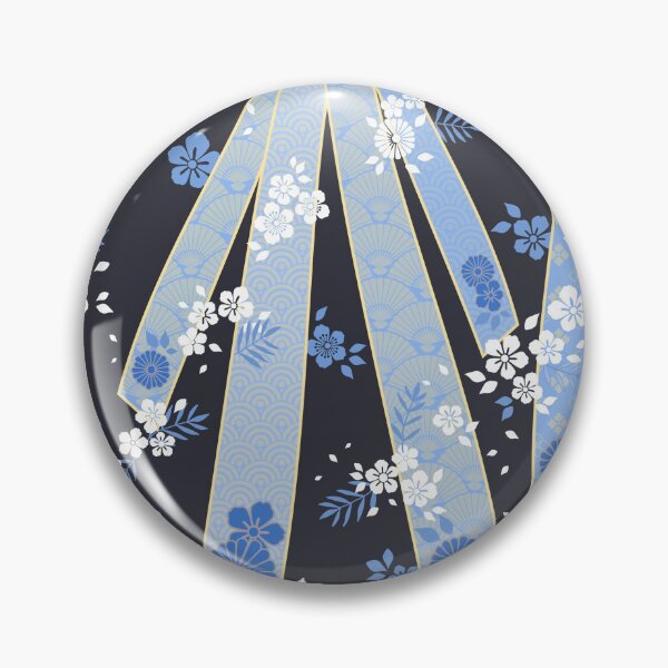 Item preview, Japanese Floral Kimono Pattern Winter Nights designed and sold by urrin DESIGN.