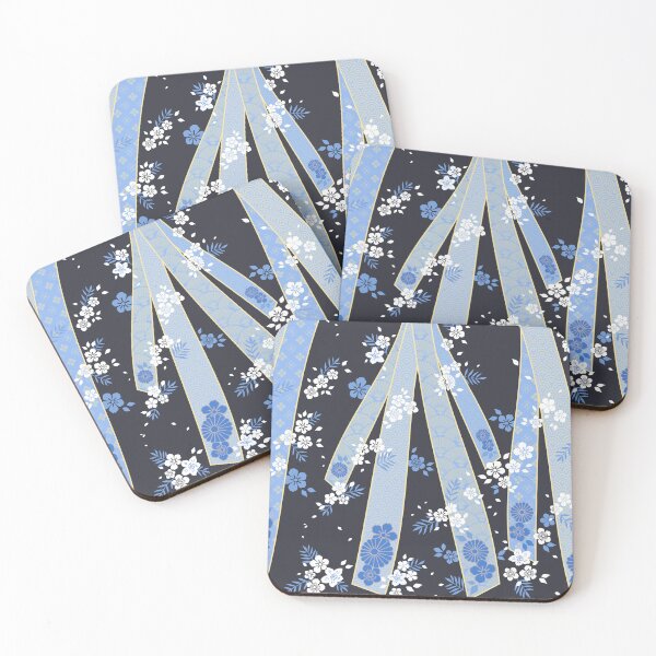 Item preview, Japanese Floral Kimono Pattern Winter Nights designed and sold by urrin DESIGN.