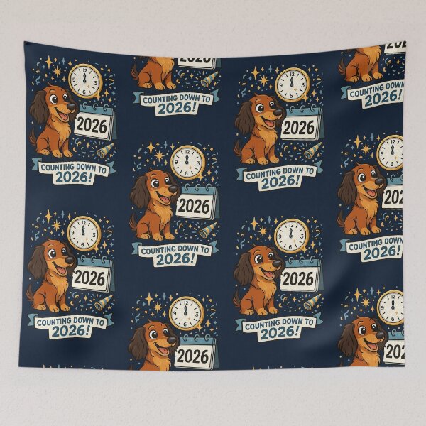 Item preview, Counting Down to 2026 Dachshund – Cute New Year Sausage Dog Design designed and sold by TheLongPaw.