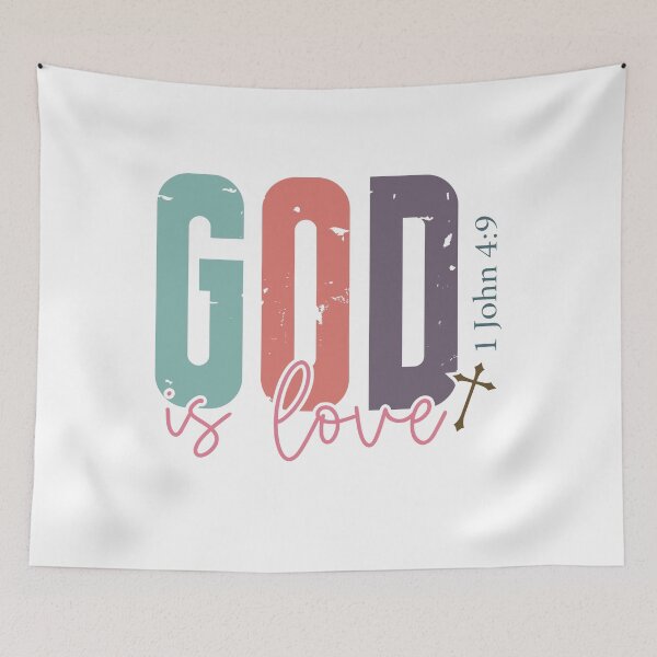 Item preview, God Is Love Typography | 1 John 4:9 Christian Design designed and sold by Artinkcreative.