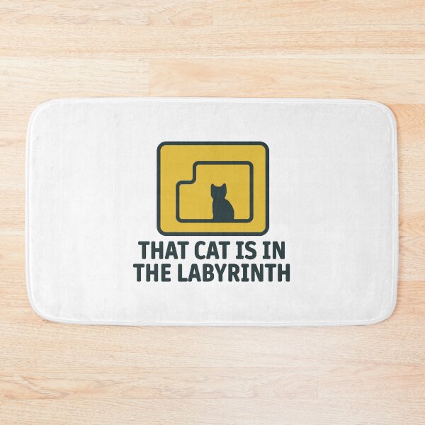 Item preview, That Cat Is in the Labyrinth – Minimalist Cat Maze Illustration, Funny Feline Quote, Aesthetic Geometric Design for Cat Lovers designed and sold by BrainBubbleArt.