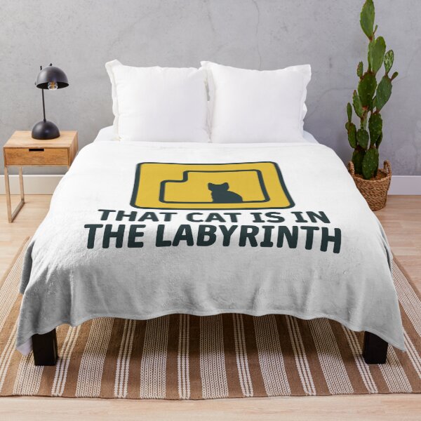 Item preview, That Cat Is in the Labyrinth – Minimalist Cat Maze Illustration, Funny Feline Quote, Aesthetic Geometric Design for Cat Lovers designed and sold by BrainBubbleArt.