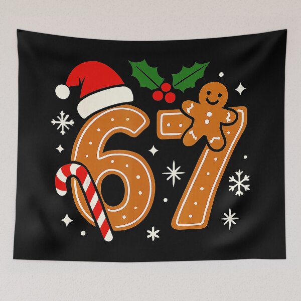 Artikelvorschau, 6 7 Meme Weihnachtsshirt 67 Sechs Sieben Kekse Lebkuchen entworfen und verkauft von JEFDodsonArt.
