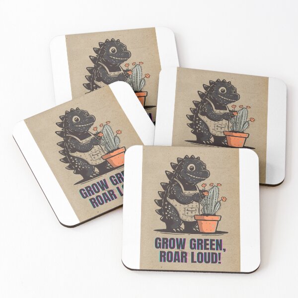 Item preview, Retro Greenzilla – Cute Monster Gardening  designed and sold by NatureStyle555.