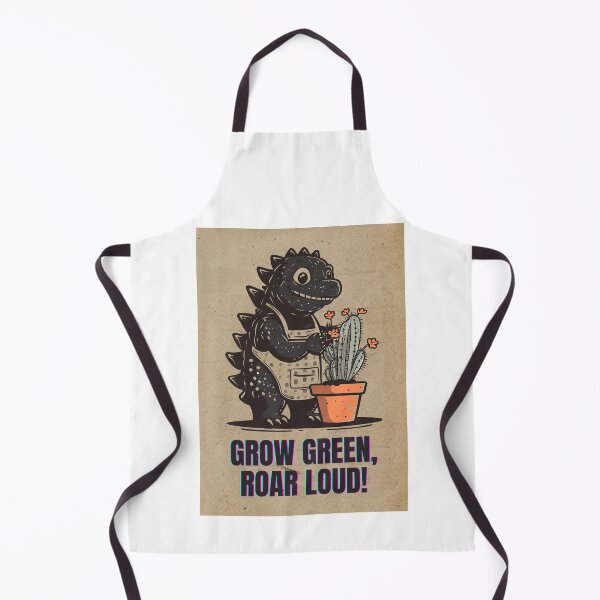 Item preview, Retro Greenzilla – Cute Monster Gardening  designed and sold by NatureStyle555.