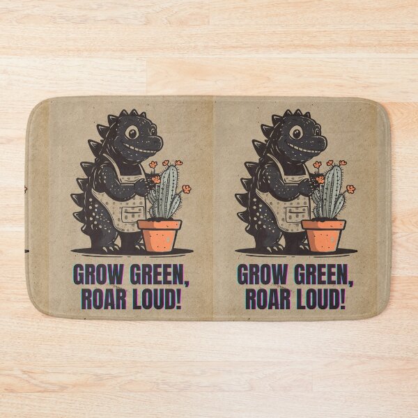 Item preview, Retro Greenzilla – Cute Monster Gardening  designed and sold by NatureStyle555.