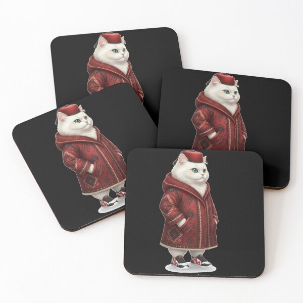 Item preview, Cool Moroccan Cat in Fez Hat and Pattern Coat - Streetwear Style designed and sold by designwiss.