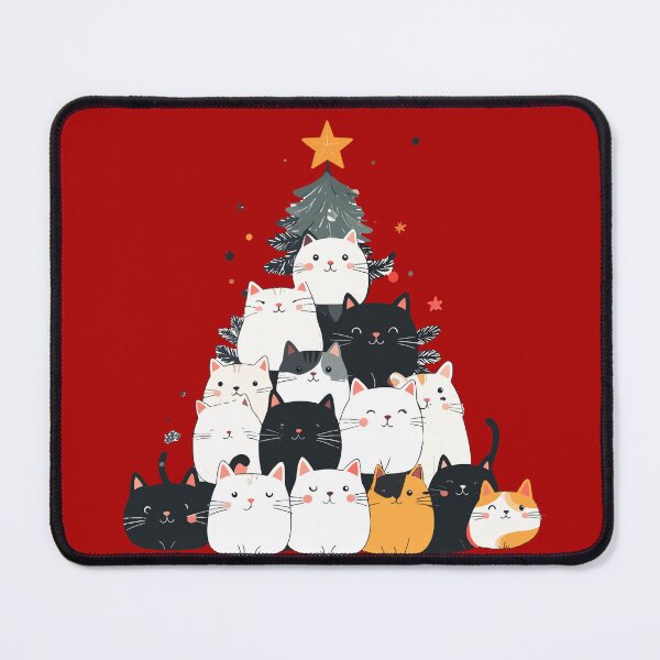 Item preview, Cute Cat Christmas Tree T-Shirt | Feline Xmas Pyramid Adorable Kitten Gift designed and sold by SylwiaPrint.