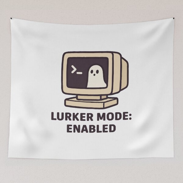 Item preview, Lurker Mode Enabled – Cute Retro Computer Ghost | Funny Introvert Gamer & Programmer Aesthetic designed and sold by BrainBubbleArt.