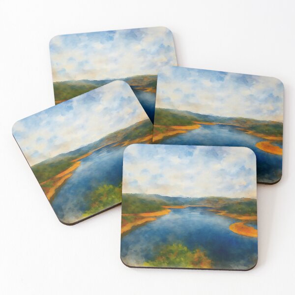 Item preview, Landscape with Lake and Mountains designed and sold by M.ALK.Watercolor.