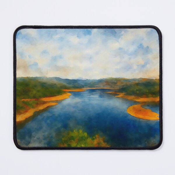 Item preview, Landscape with Lake and Mountains designed and sold by M.ALK.Watercolor.