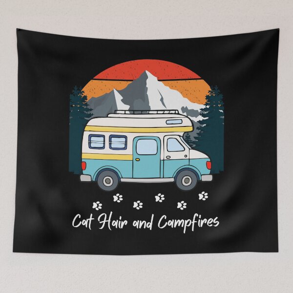 Item preview, Cat Hair and Campfires. RV and Cat design designed and sold by SofikoDesigns.
