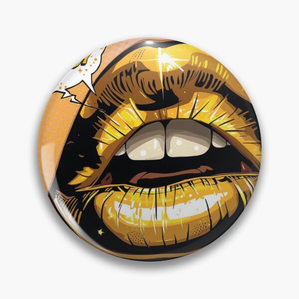 Item preview, Vibrant Golden Lips Pop Illustration designed and sold by Trueways.