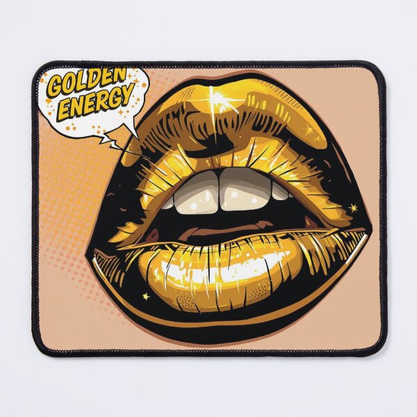 Item preview, Vibrant Golden Lips Pop Illustration designed and sold by Trueways.