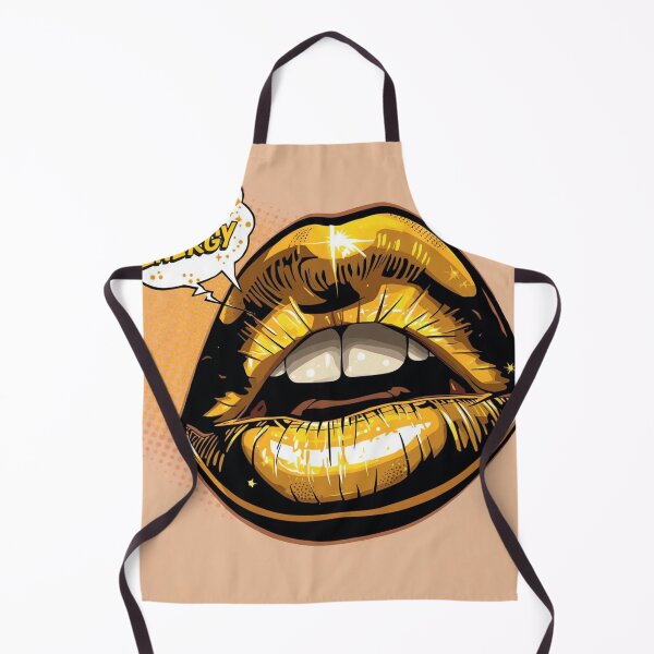 Item preview, Vibrant Golden Lips Pop Illustration designed and sold by Trueways.