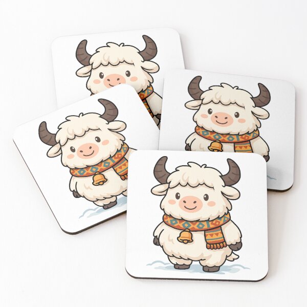 Item preview, Cute Winter Yak with Scarf – Cozy Kawaii Mountain Animal Illustration for Stickers, Kids Apparel & Holiday Gifts designed and sold by CosmoPixelArts.