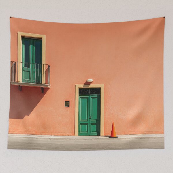 Item preview, Orange wall with green accents designed and sold by anytka.