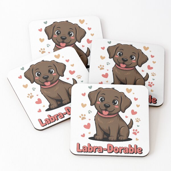 Item preview, Labra-Dorable Cute Chocolate Lab Puppy Hearts designed and sold by k3rstman1.