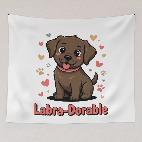 Item preview, Labra-Dorable Cute Chocolate Lab Puppy Hearts designed and sold by k3rstman1.