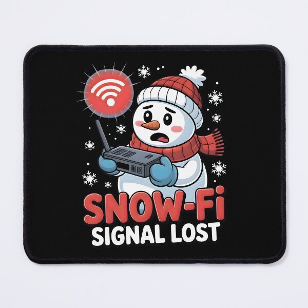 Item preview, Snow-Fi Signal Lost – Snowman Fixing Router Funny Winter Art designed and sold by CalmDownZone ⭐️⭐️⭐️⭐️⭐️.