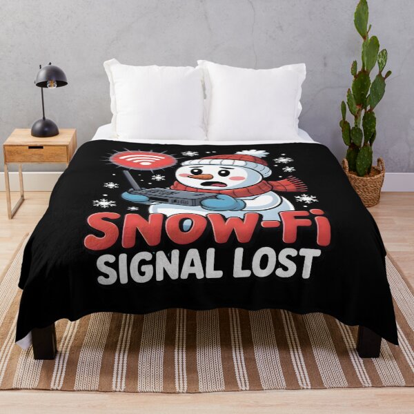 Item preview, Snow-Fi Signal Lost – Snowman Fixing Router Funny Winter Art designed and sold by CalmDownZone ⭐️⭐️⭐️⭐️⭐️.