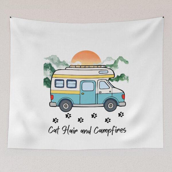 Item preview, Cat Hair and Campfires. RV and Cat design designed and sold by SofikoDesigns.