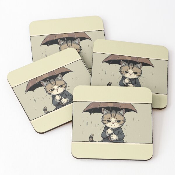 Item preview, Vintage Retro Comic Styled Sad Cute Cat Sticker Desing designed and sold by MiloOfficial.