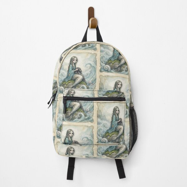 Item preview, Cute Mermaid like Selkie folklore creature Watercolor Dream illustration designed and sold by Vintage Designs +.