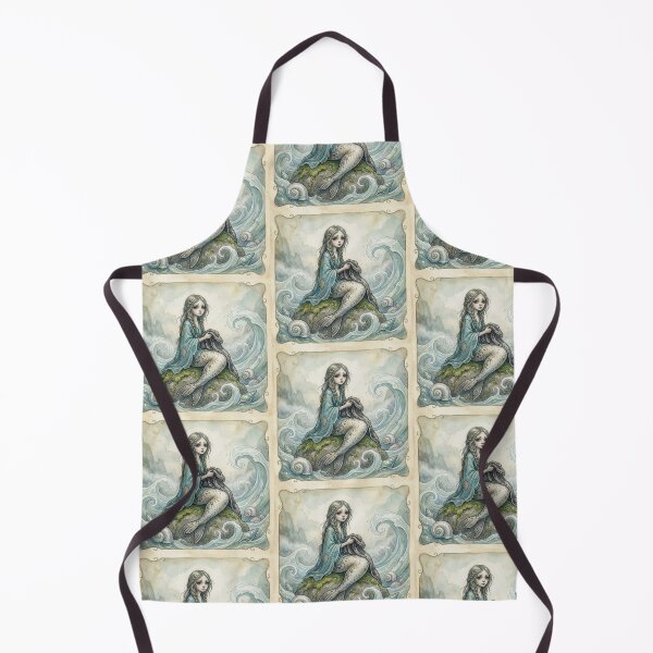 Item preview, Cute Mermaid like Selkie folklore creature Watercolor Dream illustration designed and sold by Vintage Designs +.