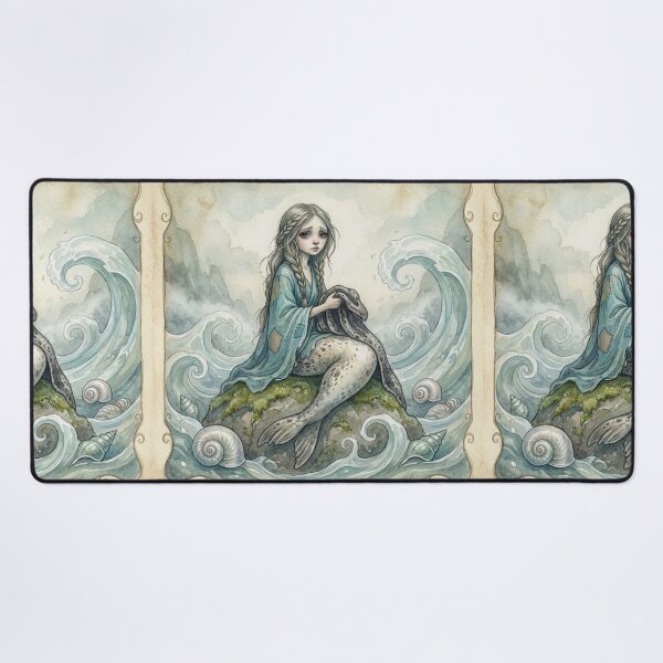 Item preview, Cute Mermaid like Selkie folklore creature Watercolor Dream illustration designed and sold by Vintage Designs +.