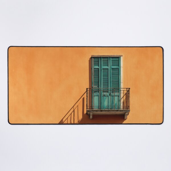 Item preview, Bright balcony against orange wall designed and sold by anytka.