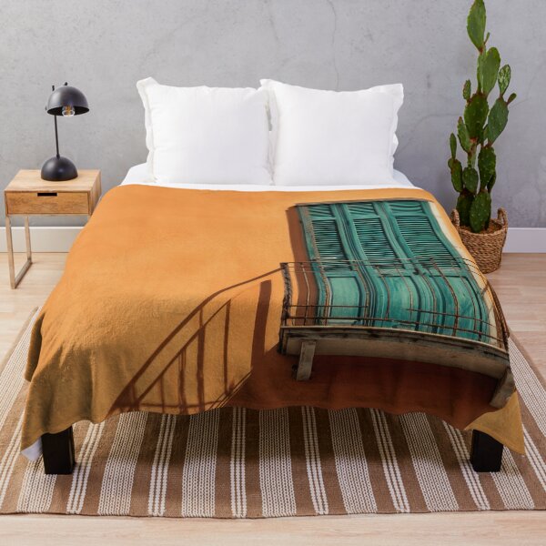 Item preview, Bright balcony against orange wall designed and sold by anytka.