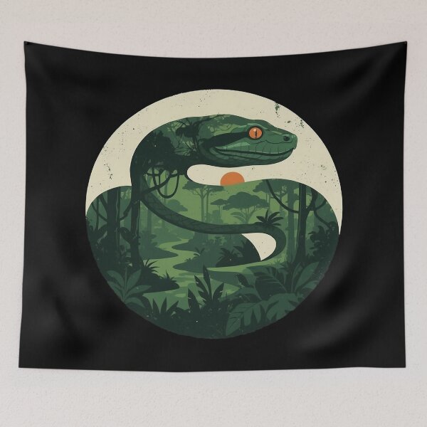 Item preview, Double Exposure Green Anaconda Amazon Jungle designed and sold by CANDO ART STORE.