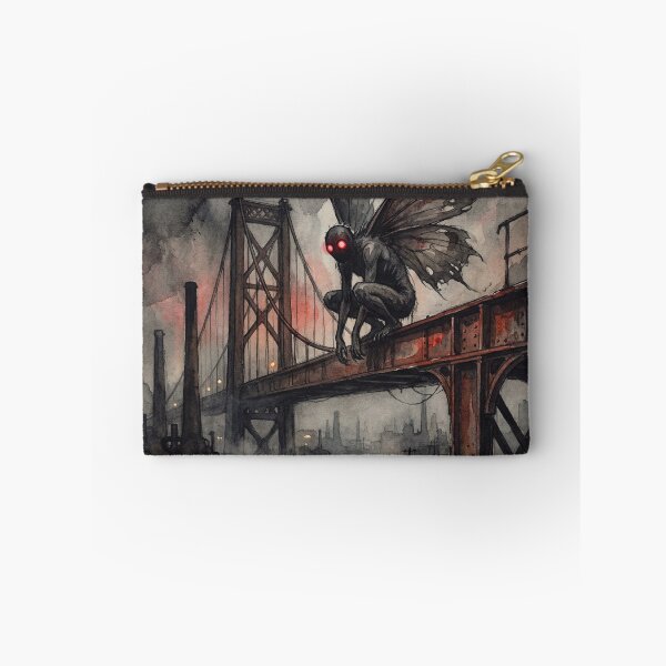 Item preview, Mothman cryptid sitting on a Bridge Watercolor designed and sold by Vintage Designs +.