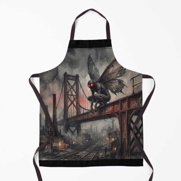 Item preview, Mothman cryptid sitting on a Bridge Watercolor designed and sold by Vintage Designs +.