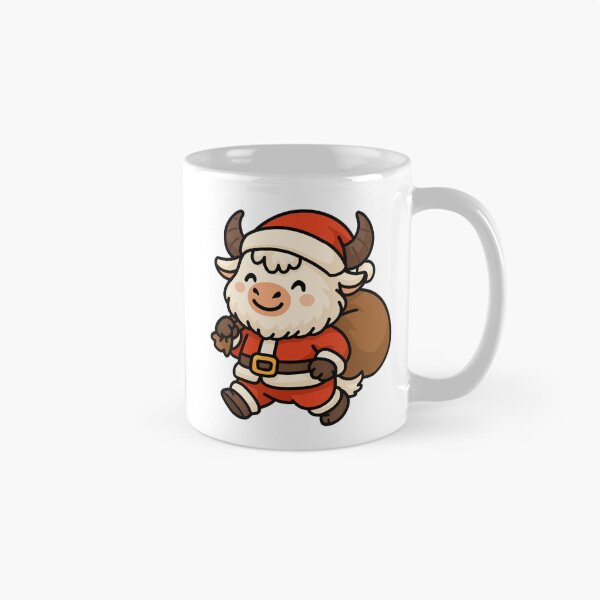 Item preview, Cute Yak Santa Claus – Kawaii Christmas Yak Character Illustration for Stickers, Kids Gifts & Holiday Decor designed and sold by CosmoPixelArts.