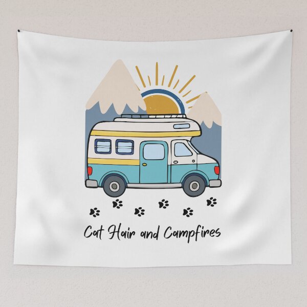 Item preview, Cat Hair and Campfires. RV and Cat design designed and sold by SofikoDesigns.