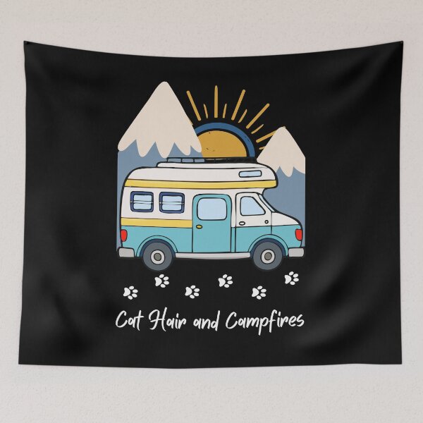 Item preview, Cat Hair and Campfires. RV and Cat design designed and sold by SofikoDesigns.