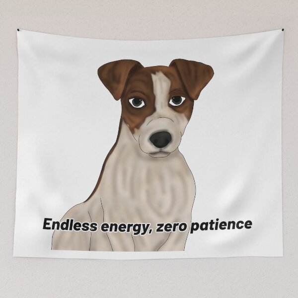 Item preview, Jack Russell – “Endless Energy, Zero Patience” – Hyper Dog Semirealistic Design designed and sold by Crack-in-Colors.