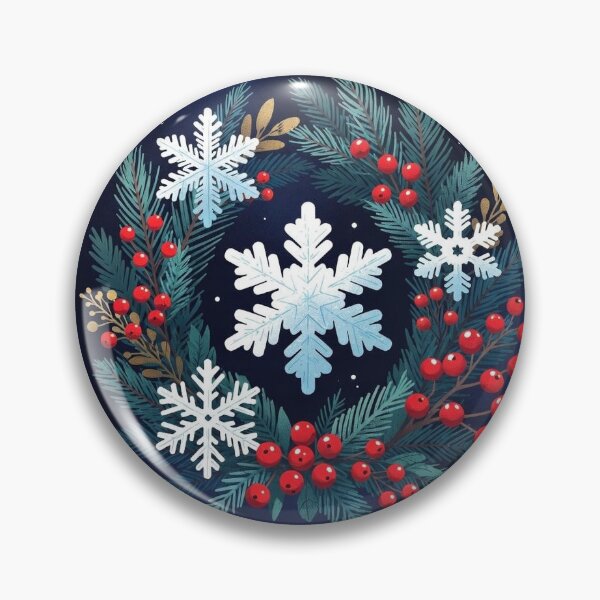 Aperçu de l'œuvre Winter Luxe Wreath – Logo Noël Manga Premium 2025 créée et vendue par Design-Curios.