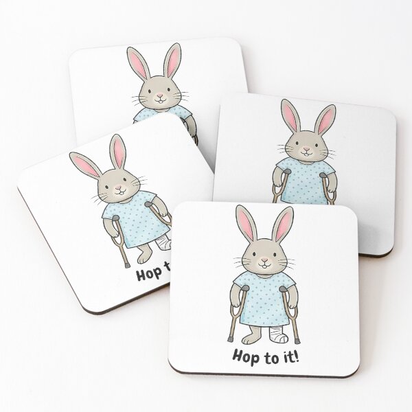 Item preview, Cute Bunny Broken Leg Crutches Hop To It designed and sold by k3rstman1.