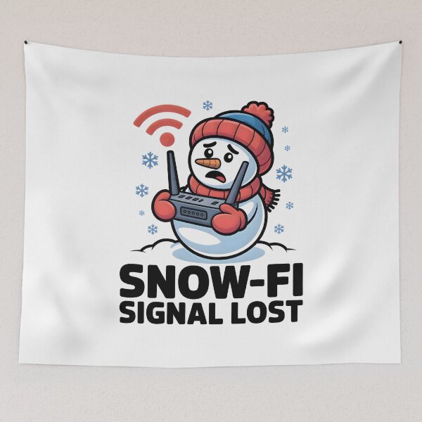 Item preview, Snow-Fi Signal Lost – Cute Snowman with Wi-Fi Icon Winter Meme designed and sold by CalmDownZone ⭐️⭐️⭐️⭐️⭐️.