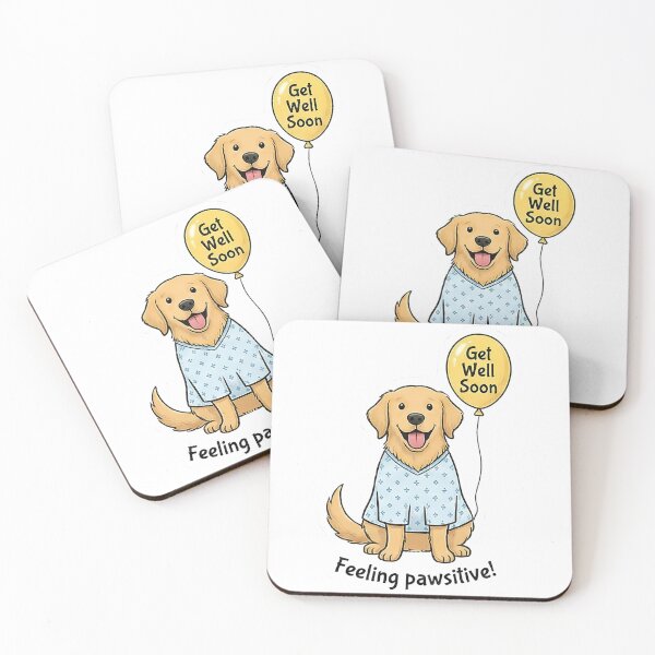 Item preview, Get Well Soon Golden Retriever Feeling Pawsitive designed and sold by k3rstman1.