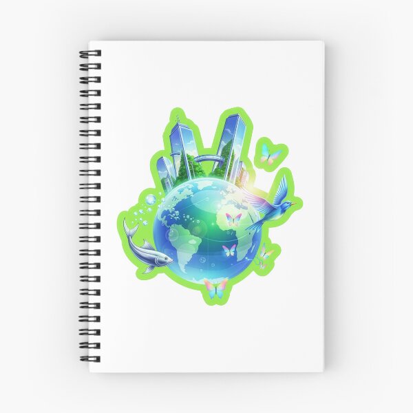 Item preview, "Aero Biosphere: A Global Harmony Icon featuring Futuristic Architecture, Avian, Marine, and Lepidopteran Life, Highlighted by a Die-Cut Lime Green Border." designed and sold by CYBER-ROR.