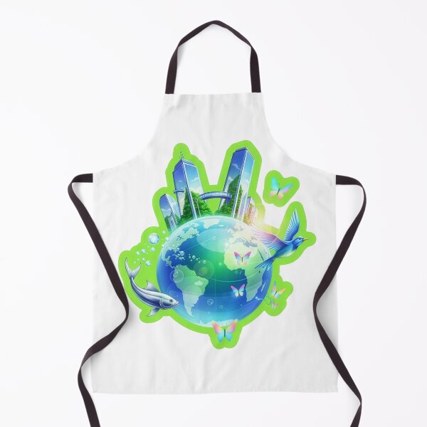 Item preview, "Aero Biosphere: A Global Harmony Icon featuring Futuristic Architecture, Avian, Marine, and Lepidopteran Life, Highlighted by a Die-Cut Lime Green Border." designed and sold by CYBER-ROR.